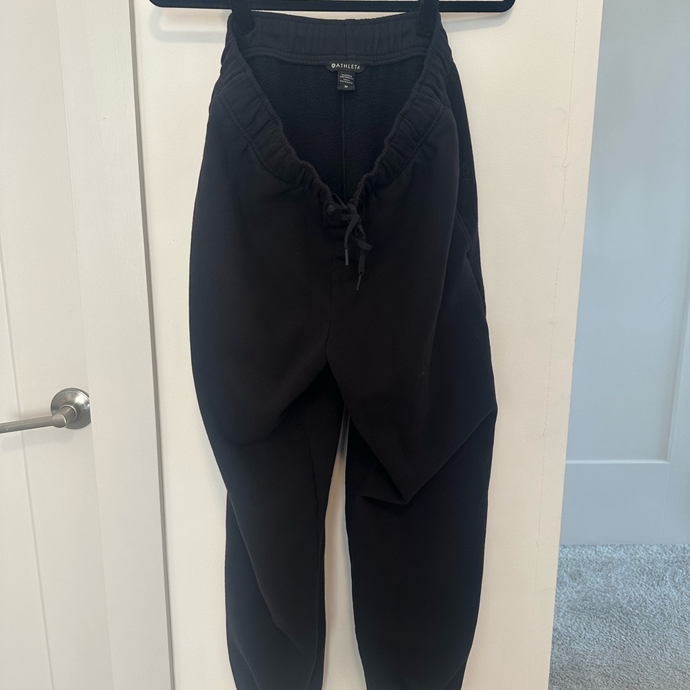 Athleta Black Fleece-Lined Sweatpants